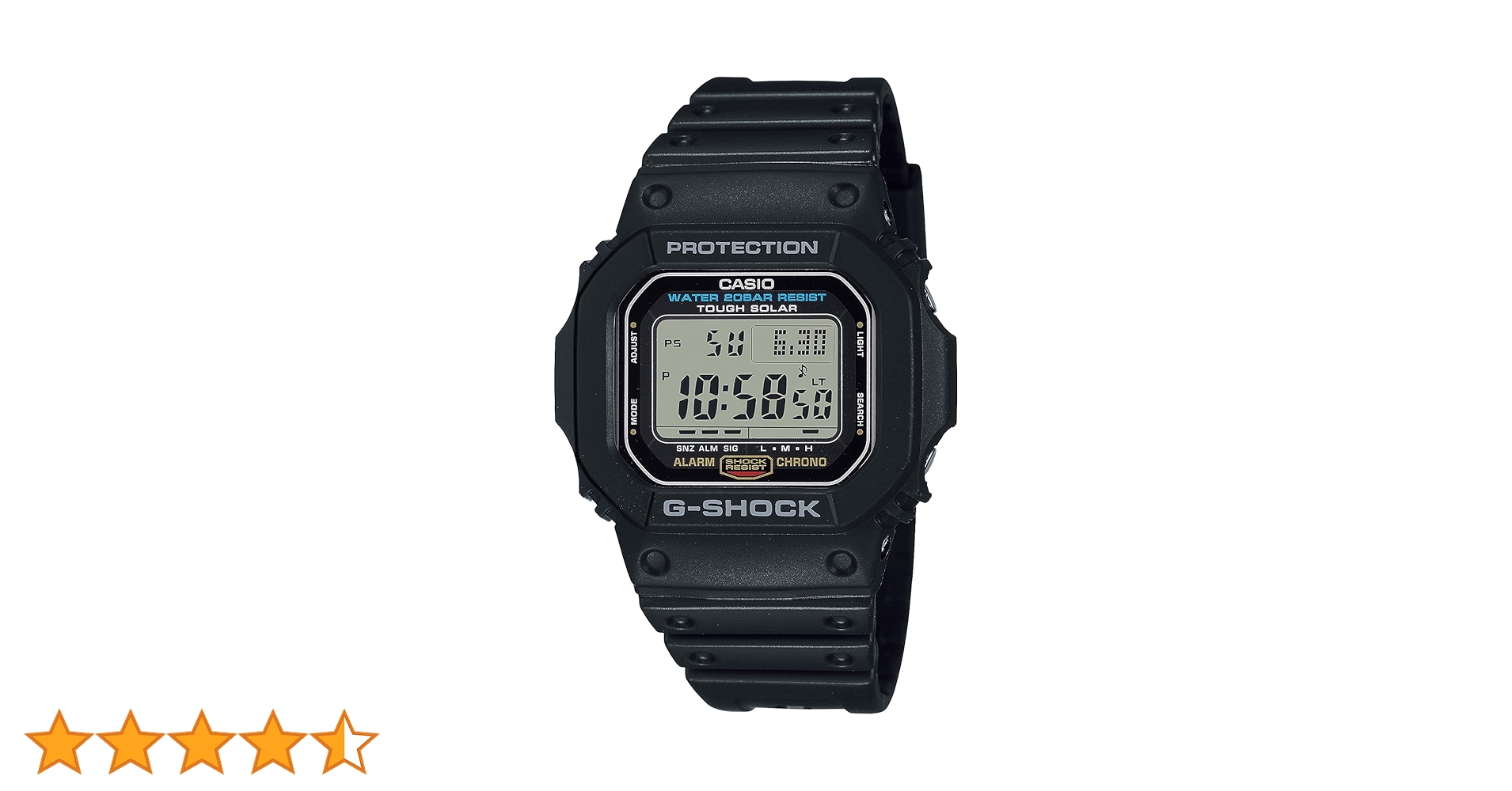 G-Shock Solar 20ATM Water Resistant Watch with World Time